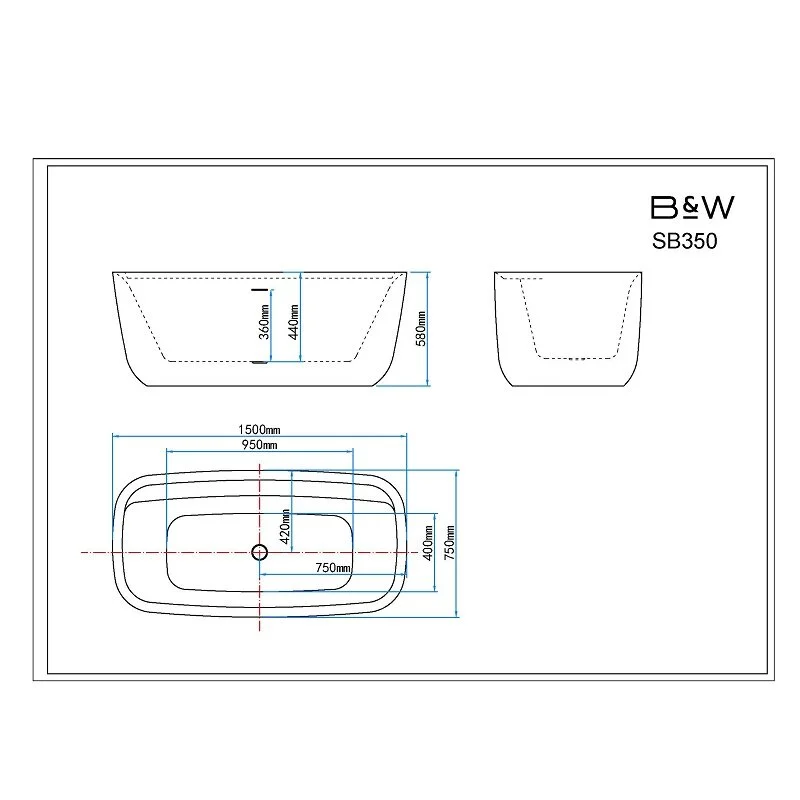 Акриловая ванна Black&White Swan SB350 белый