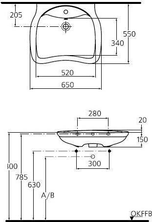 Раковина 65 см Ideal Standard San Remo W415101