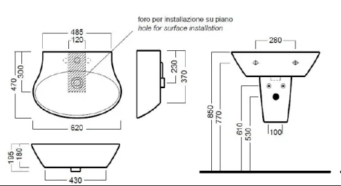 Раковина Hatria Nido Y0R401 белый