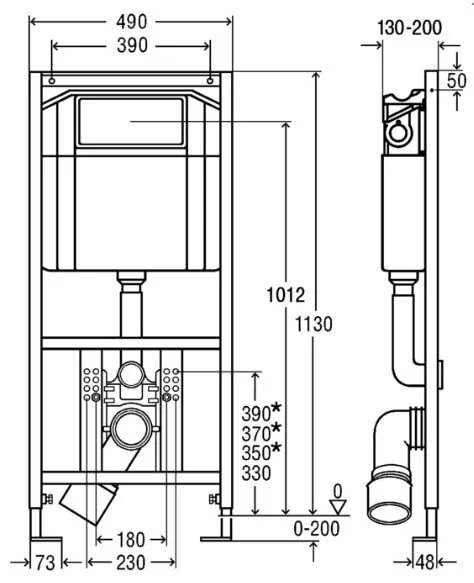 Инсталляция Viega с безободковым унитазом Duravit D-Code 45700900A1, сиденье микролифт клавиша хром, комплект