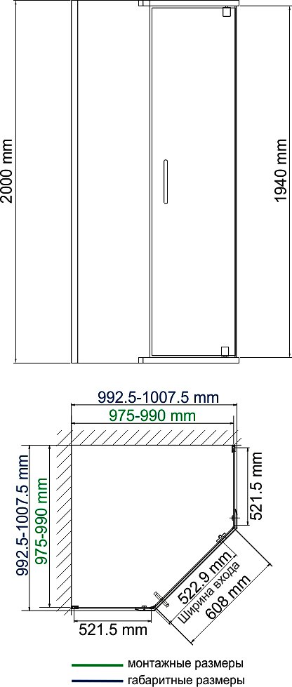 Душевой уголок Wasserkraft Leine 35P38 100x100 см