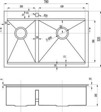 Кухонная мойка Zorg Master X FLASH 78х52х20 ZM X-5278-R