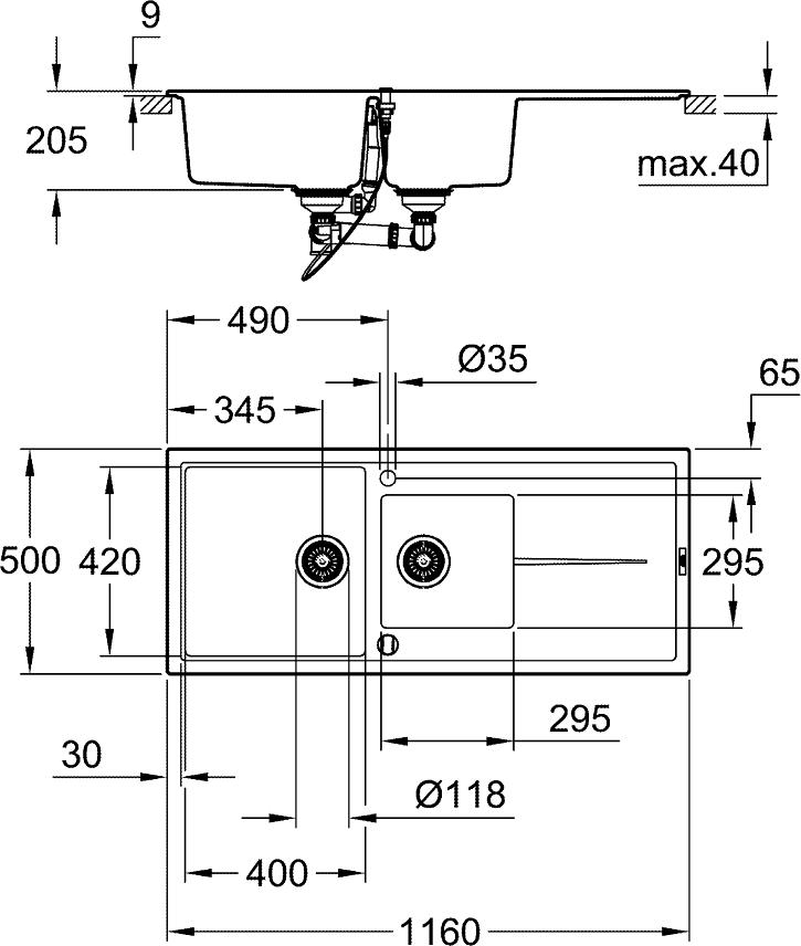 Кухонная мойка Grohe K400 31643AT0