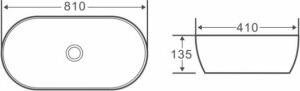 Раковина накладная 81 см Belbagno BB1349