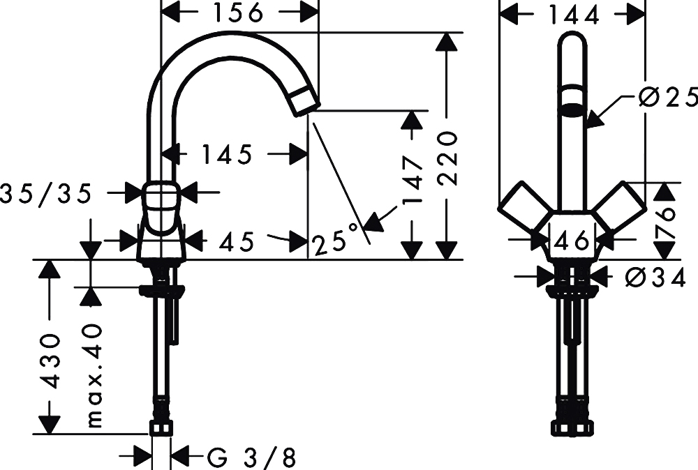 Смеситель для раковины Hansgrohe Logis 71221000, хром