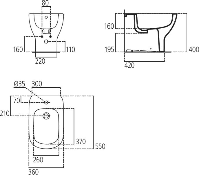 Напольное биде Ideal Standard Tesi T354001