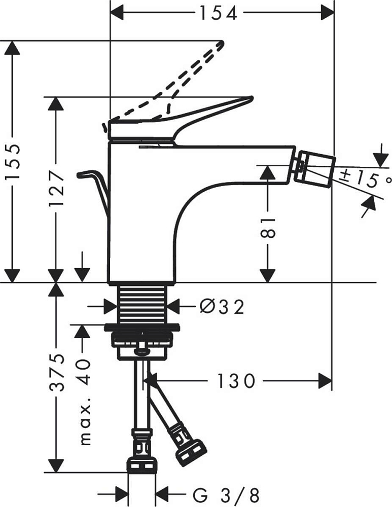 Смеситель для биде Hansgrohe Vivenis 75200000, хром