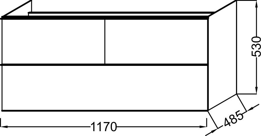 Тумба для комплекта 117 см Jacob Delafon Odeon Up EB892-G1C белый блестящий лак