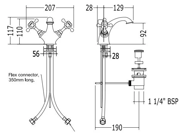 Смеситель для раковины Devon&Devon Victorian IBV510OT золото