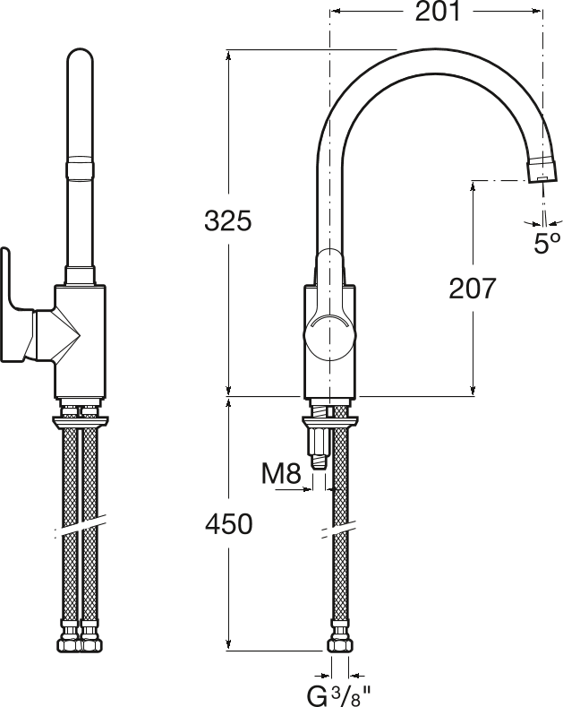 Смеситель для кухонной мойки Roca L20 5A8409C0M