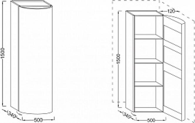 Подвесной шкаф-пенал 50х150 L Jacob Delafon Presquile EB1115G-V13 палисандр шпон