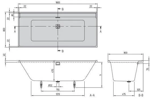 Акриловая ванна Villeroy & Boch Collaro UBA180COR2JV-01 белый