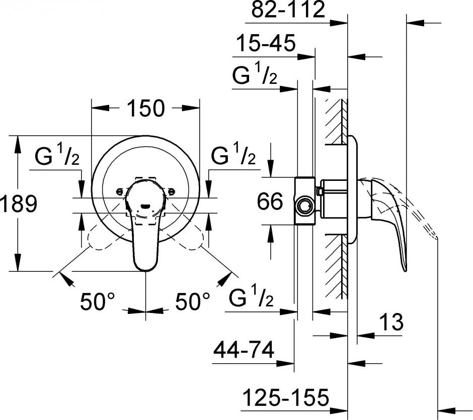 Смеситель Grohe Euroeco 19378000 для душа