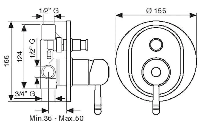 Смеситель для душа Emmevi Laguna 40019OR золото