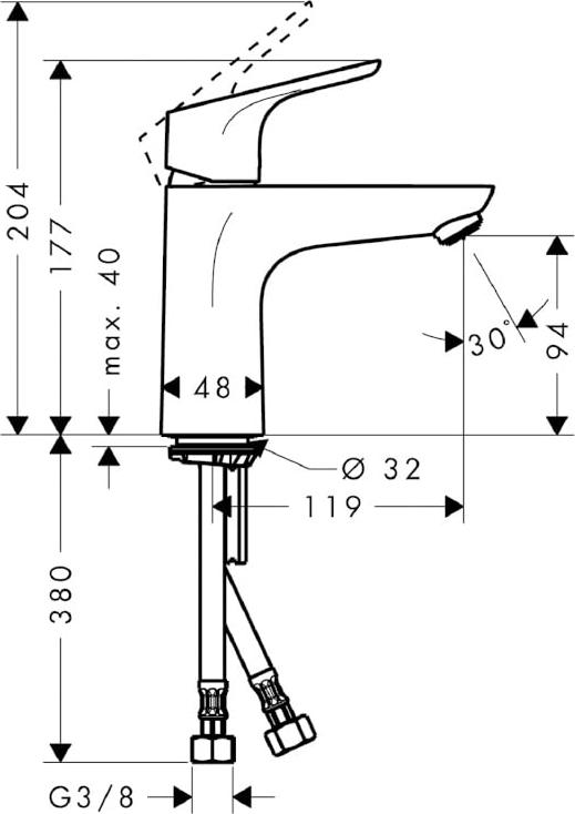 Смеситель для раковины Hansgrohe Focus 31513000, хром