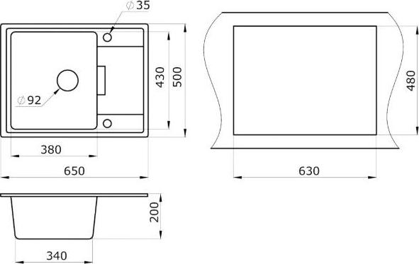 Кухонная мойка Paulmark Weimar PM216550-BL чёрный