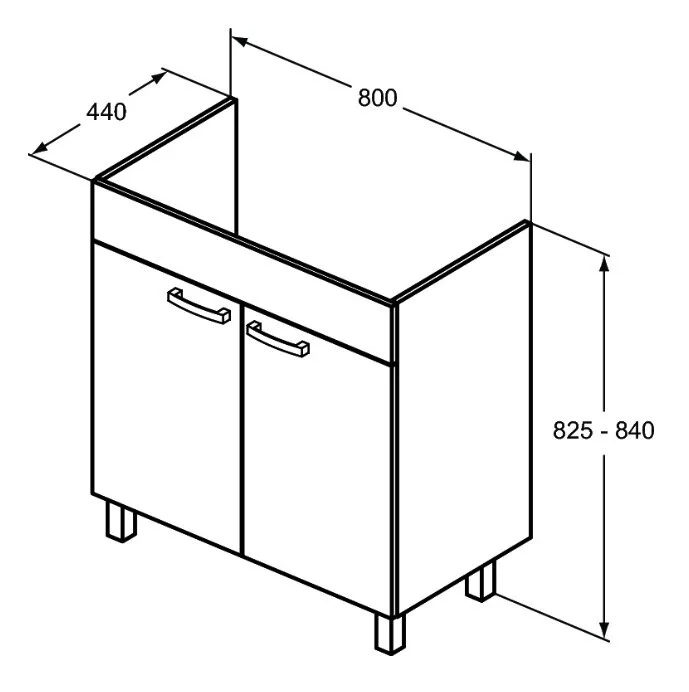 Тумба под раковину Ideal Standard Tempo E0568TI черный