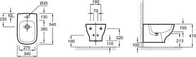 Подвесное биде Jacob Delafon Struktura EMC0002-00