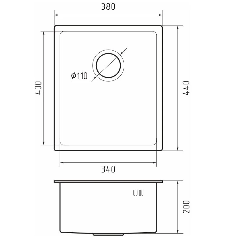 Кухонная мойка Rivelato Rinox 3844 UN серый