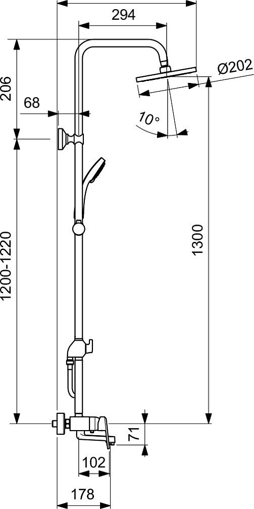 Душевая стойка Vidima Balance BA270AA