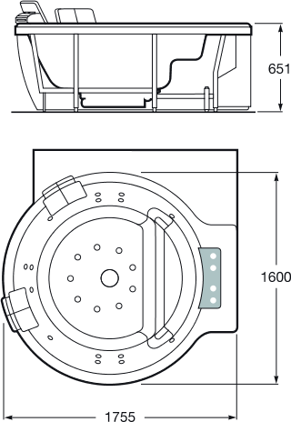 Акриловая ванна Roca Circular 175,5x160 248205001