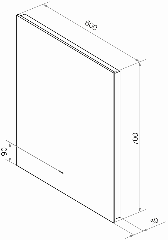 Зеркало DIWO Элиста, 60 с подсветкой светодиодной, инфракрасный выключатель, настенное, прямоугольное