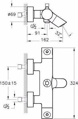 Смеситель для ванны с душем VitrA Nest Trendy A47099EXP