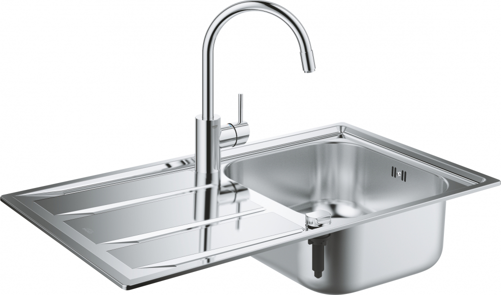 Комплект Grohe Concetto 31570SD0 Кухонная мойка K400 31566SD0 + Смеситель Concetto 32663001 для кухонной мойки