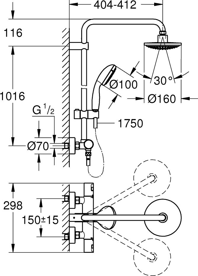 Душевая система Grohe Vitalio Start Shower System 27960000