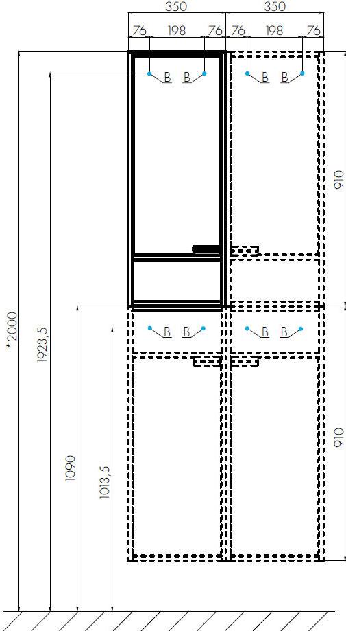 Шкаф-пенал Aquaton Флай 35 1A237903FAX1L