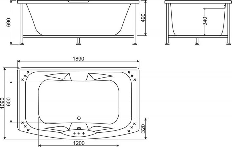 Акриловая ванна BelBagno 190х110 BB105-190-110