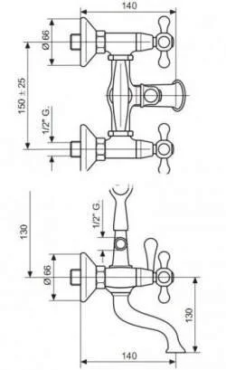 Смеситель для ванны с душем Emmevi Deco Classic 12011NO черный