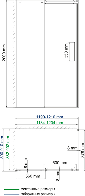 Душевой уголок Wasserkraft Dinkel 58R07 120x90 см