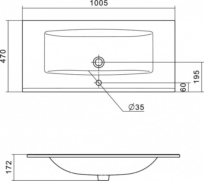 Тумба с раковиной Aquaton Сохо 100 1A2582K1AJ9A0, слэйт/галька серая