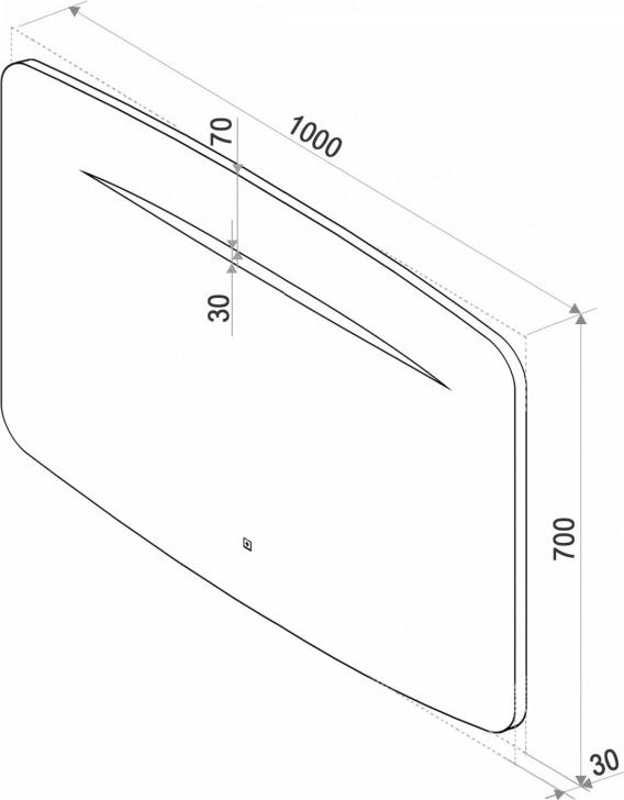 Зеркало Art&Max Gina AM-Gin-1000-700-DS-F-H с подсветкой, белый