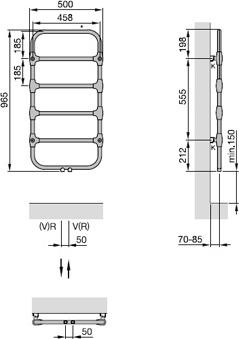 Полотенцесушитель водяной Zehnder Nobis NOB-100-050 хром