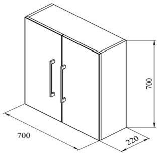 Шкаф De Aqua Трио Люкс 70 00185075 белый