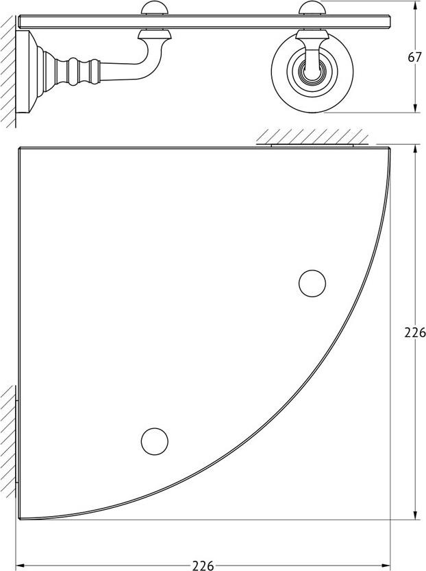 Полка 3SC Stilmar STI 018 угловая хром