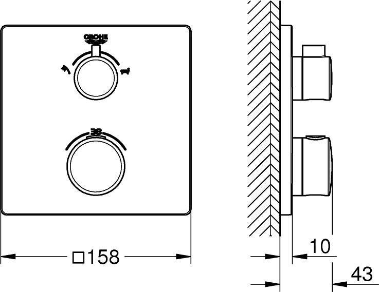 Смеситель для ванны Grohe Grohtherm 24080000