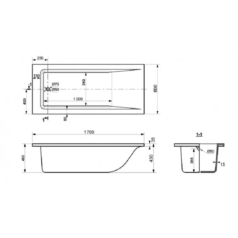 Ванна из искуственного камня Delice Diapason DLR330007 белый