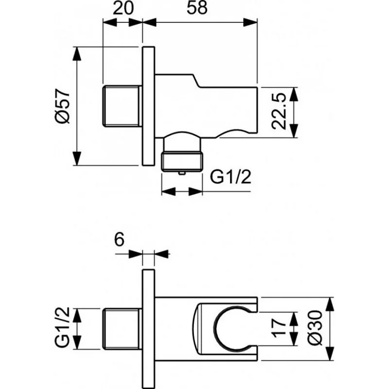 Держатель душа Ideal Standard Idealrain BC807XG черный