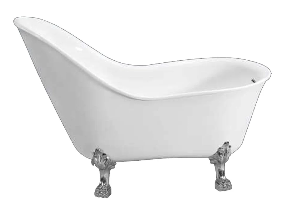 Акриловая ванна BelBagno BB08-1470/BB04-SUP/BB-LEG-LION-CRM белый