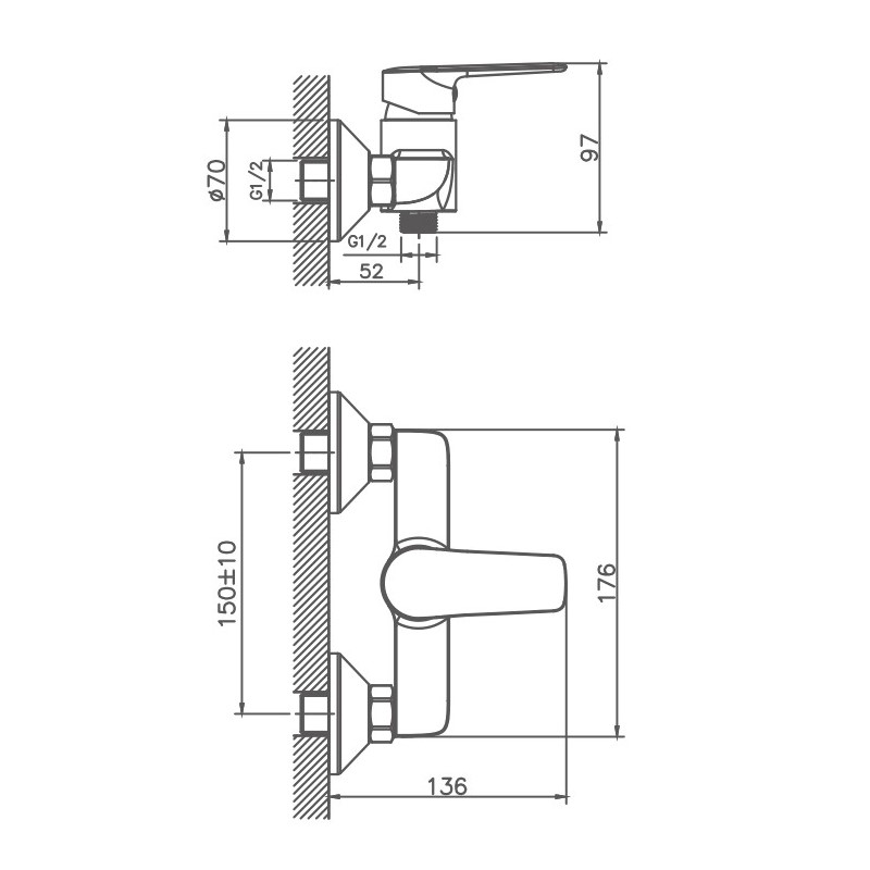 Смеситель для душа Haiba HB20563 хром