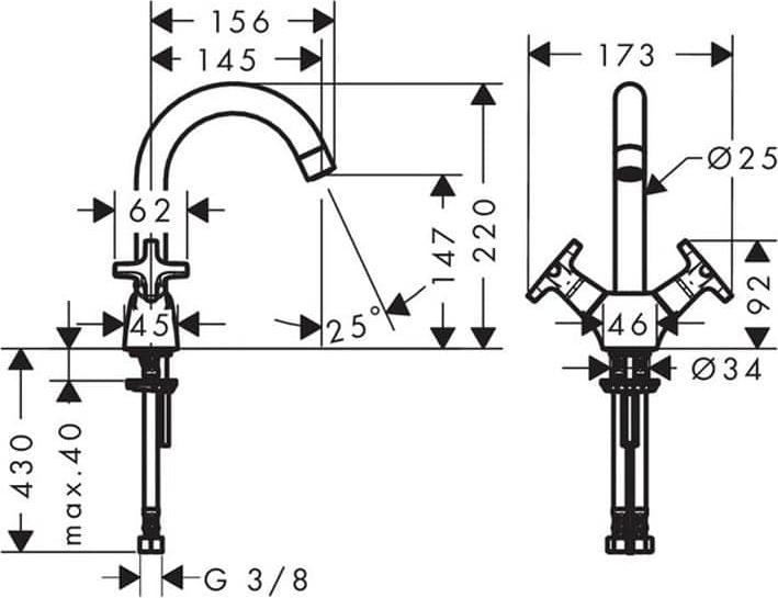 Смеситель для раковины Hansgrohe Logis Classic 71272000, хром