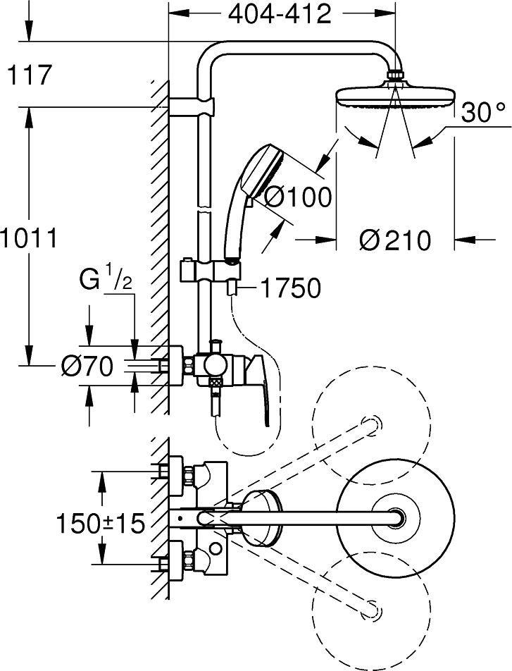 Душевая стойка Grohe Tempesta Cosmopolitan 26224001