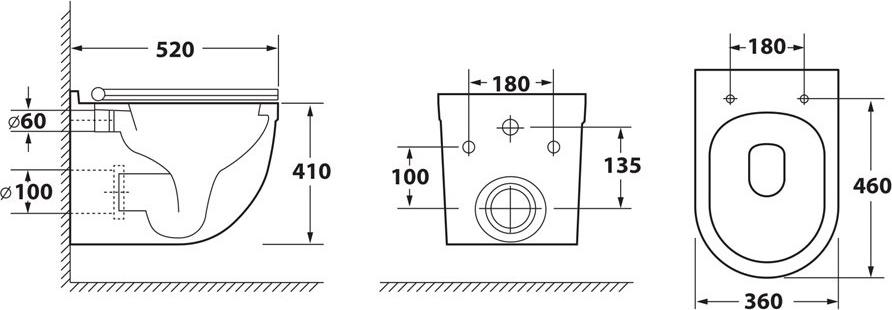 Подвесной унитаз OWL 1975 Eld OWLT190101 с крышкой-сиденье микролифт