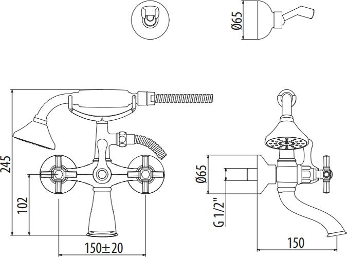 Смеситель для ванны Gattoni TRD TR501/18C0 хром