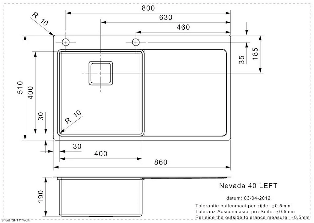 Кухонная мойка Reginox Nevada 43098 серый