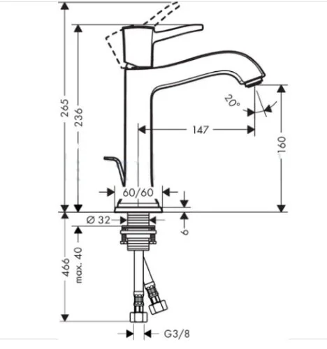 Смеситель для ванны с душем Hansgrohe Metropol Classic 31340000/31302000 хром