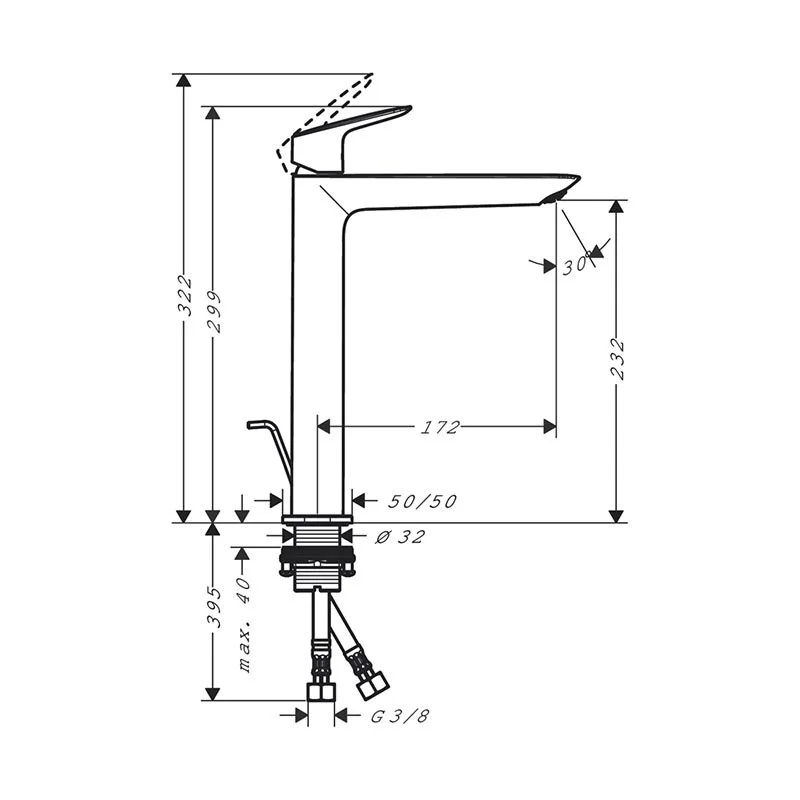 Смеситель для раковины Hansgrohe Logis 71257670 черный